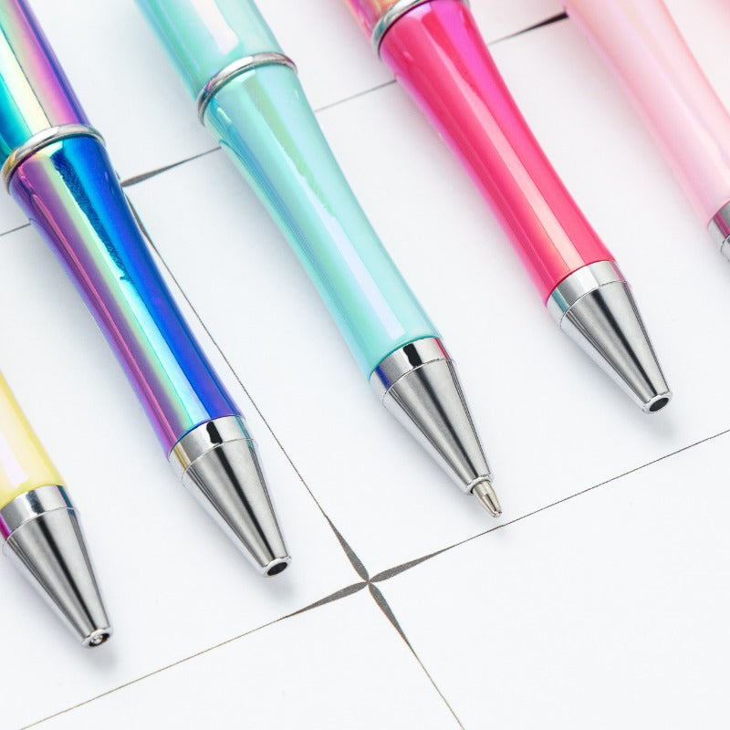 Wholesale 10pcs Plastic UV Electroplating Gradient Opal Beaded Pen